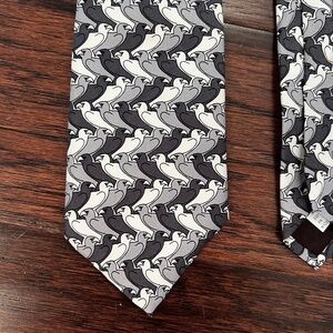 Vintage 1989 MC Escher Silk Tie The Boxelder Company Interlocking Birds